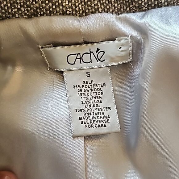 - Cache Metallic Tweed Fringe Blazer Jacket size small. - Picture 8 of 9